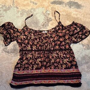 Floral Cold Shoulder Top